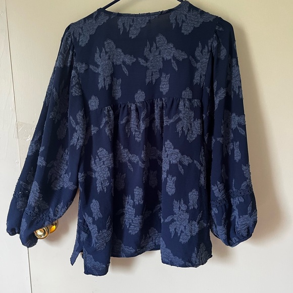 Maurices Dark Blue Floral Blouse - Picture 6 of 6